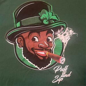 Augusta Sportswear T-Shirt Mens Unisex XL Green St. Patrick's Day Puff and Sip